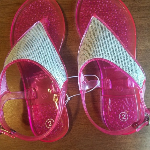 🚫SOLD 🚫SOLD🚫Fun pink jellies big girls size 2 - Picture 4 of 4